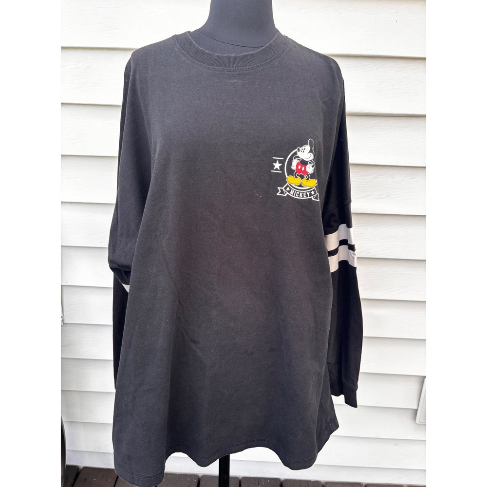 Disney Mickey‎ Mouse Black Long Sleeve Shirt Womens XL/XG (16/18) Graphic Tee